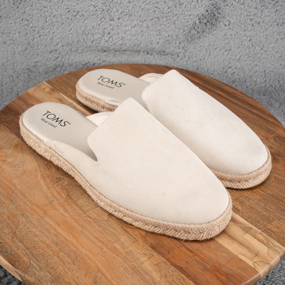 Toms Cream Suede Espadrille Slip-On Flats